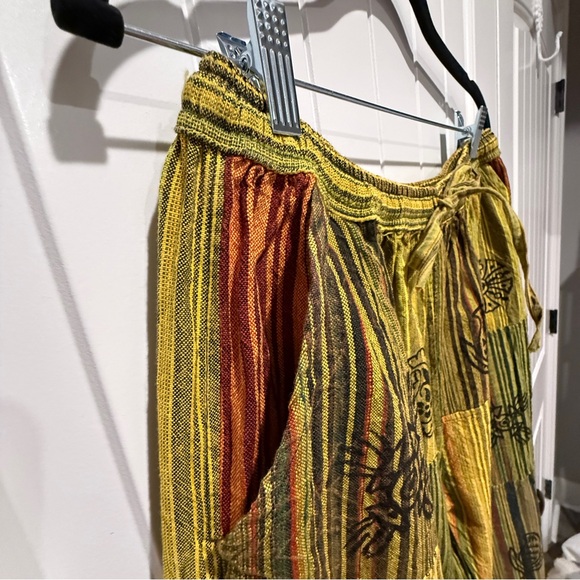 NEW CottonPatchwork Boho Harem Jogger Pants - Picture 12 of 13